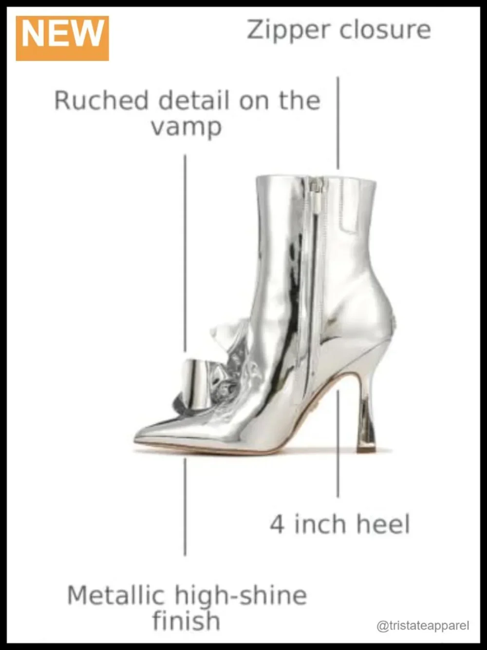Sam Edelman Esmae Metallic Ankle Booties with Ruched Detail and 4-Inch Flare